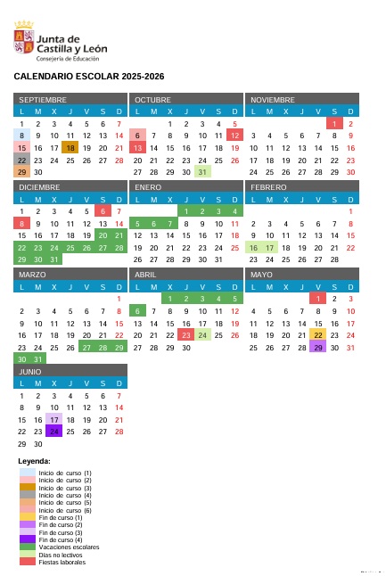 CALENDARIO ESCOLAR 25 26